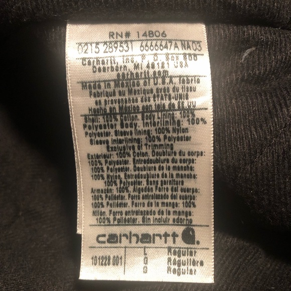 Carhartt Jacket Coat Detroit Black Large - Picture 3 of 3